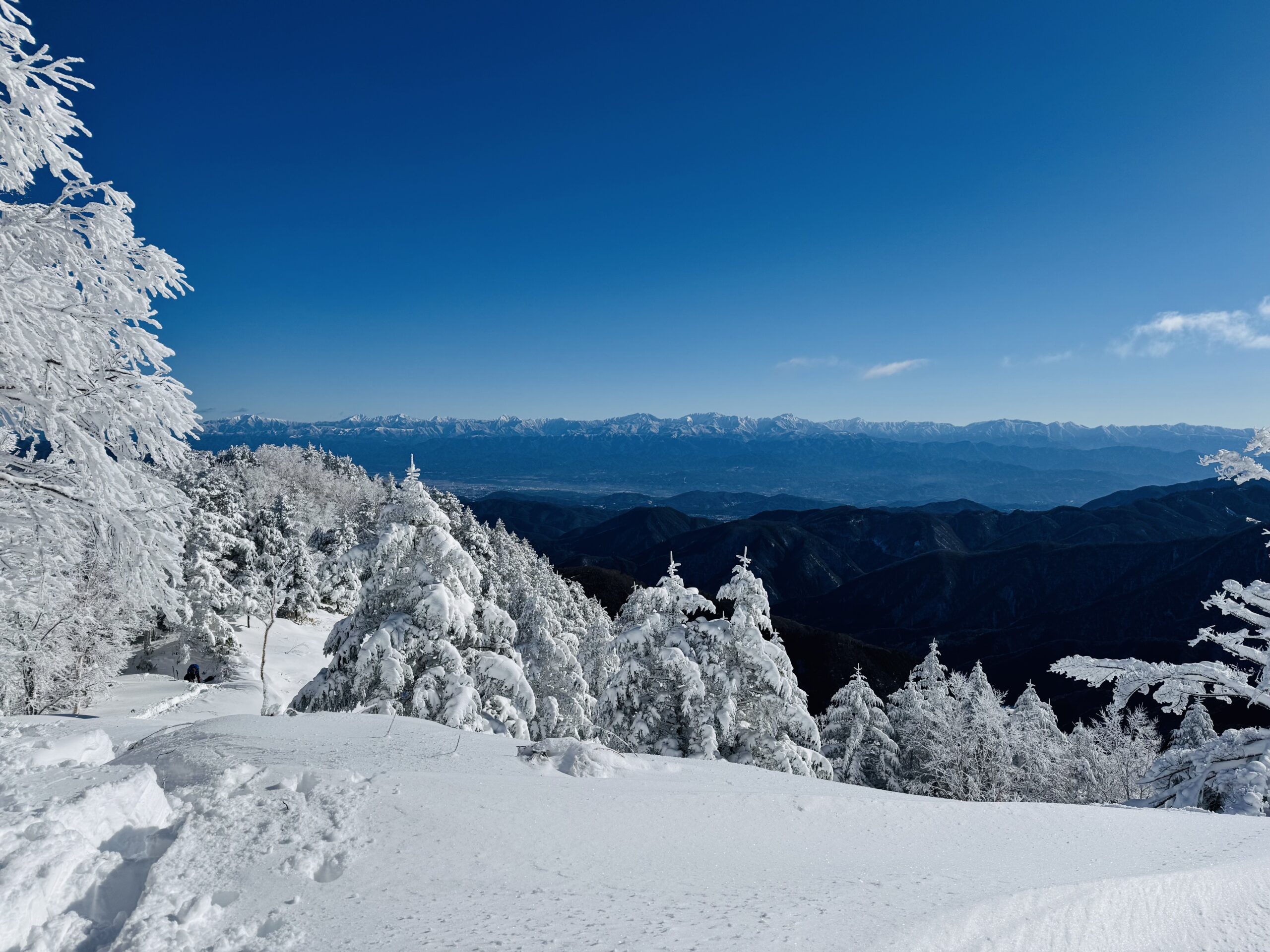 【百名山・恵那山】快晴×雪山！広河原ルートからワカンで日帰り登山 2025.1.11