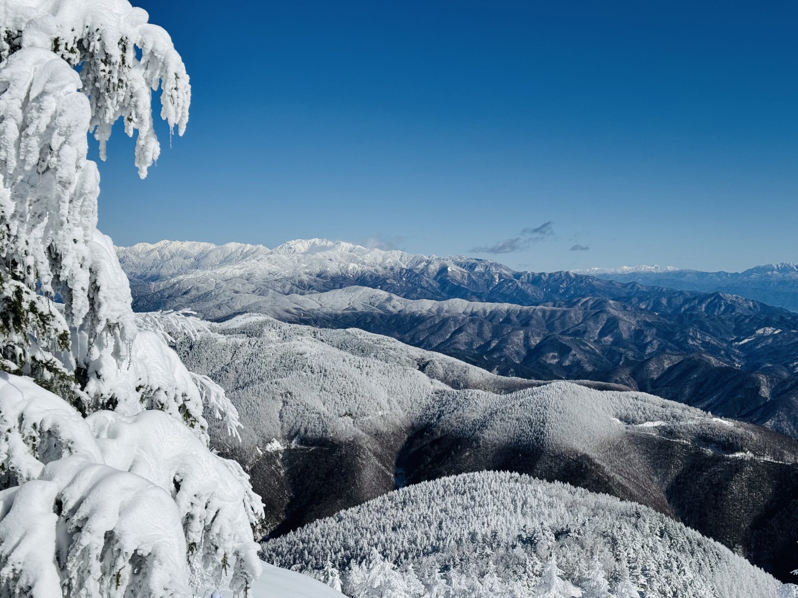 【百名山・恵那山】快晴×雪山！広河原ルートからワカンで日帰り登山 2025.1.11